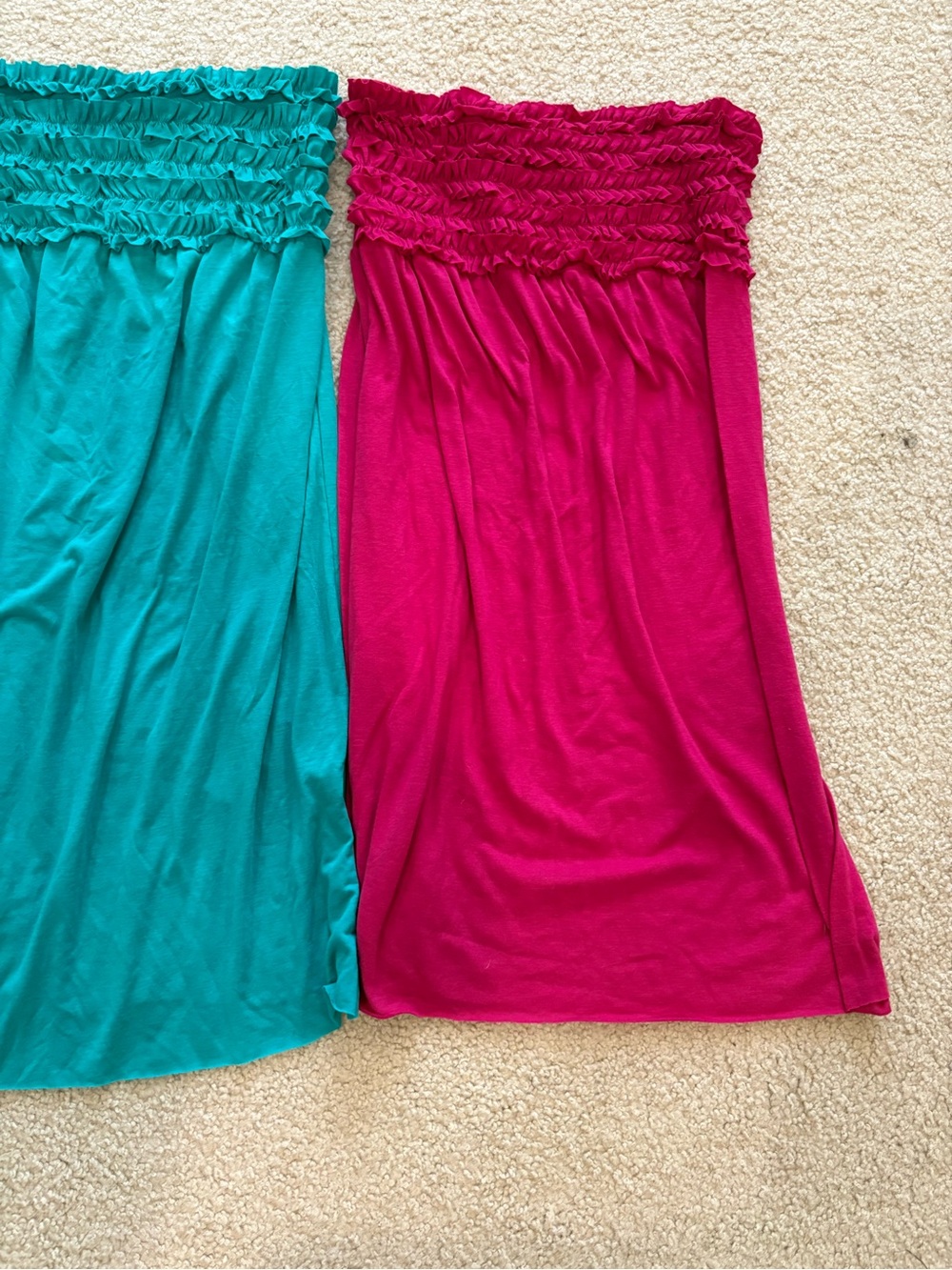 Xhilaration Smocked Waist Midi Skirt Trio — Black, Teal, Fuchsia - Picture 6 of 7
